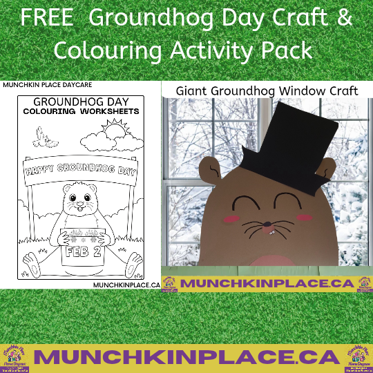 Groundhog Day Craft and Free Colouring Page Printables