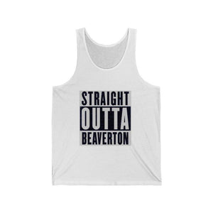 Straight Outta Beaverton Unisex Jersey Tank Gry - Munchkin Place Shop 